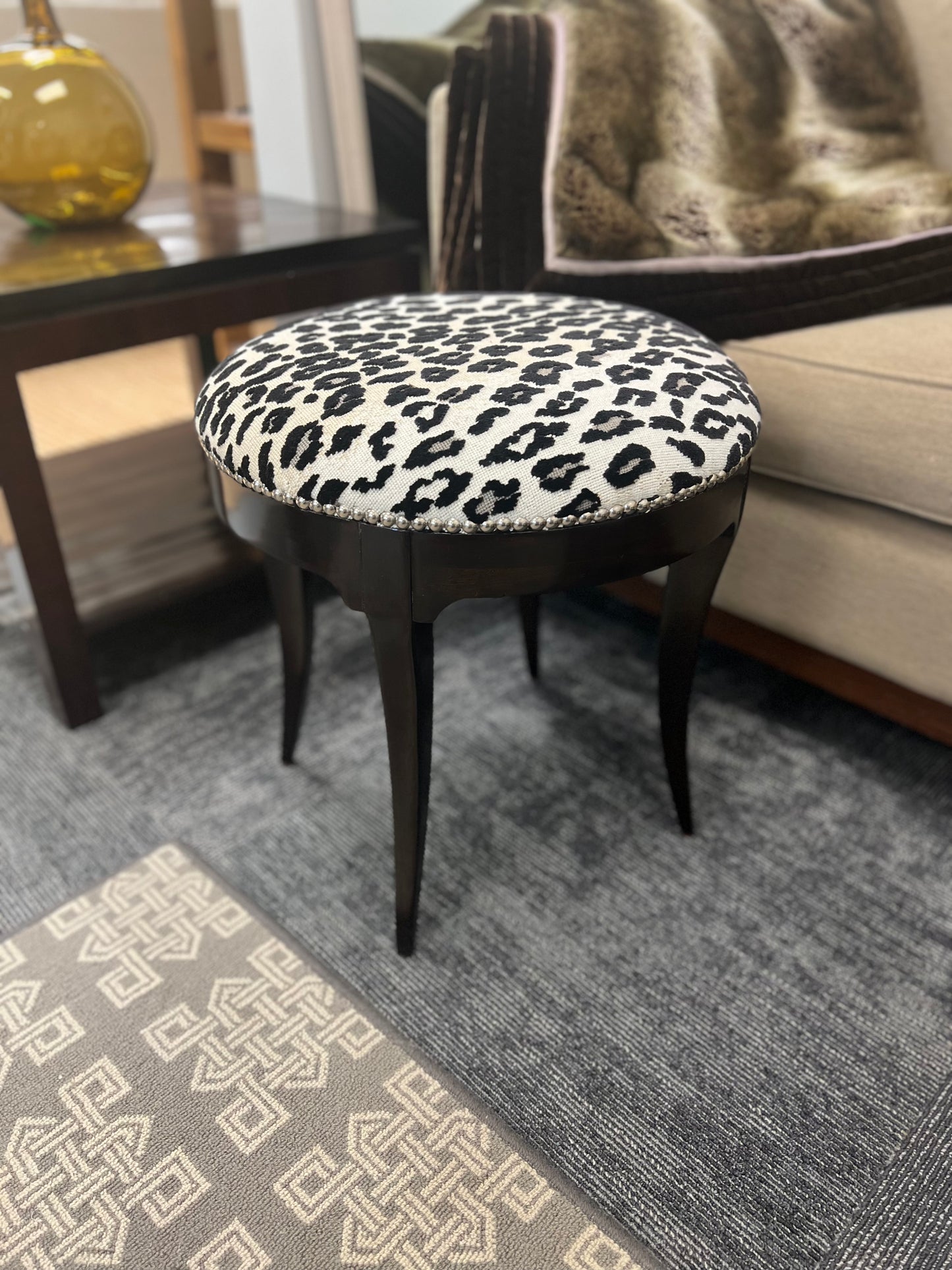 Leopard Print Stool