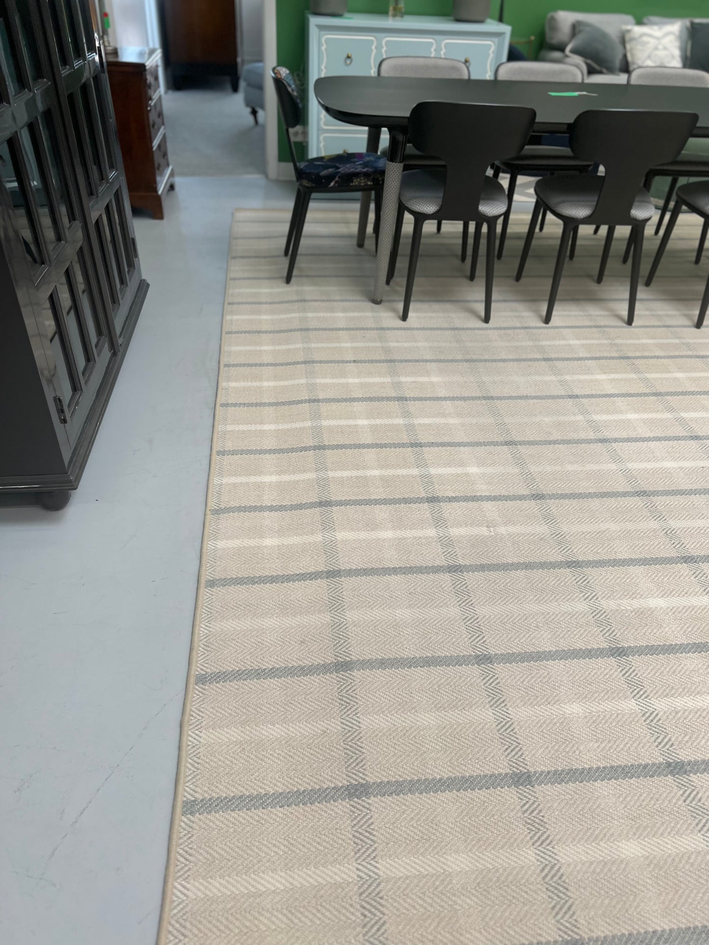 Blue And Ivory Plaid Rug