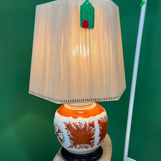 Asian Style Orange and White Lamp