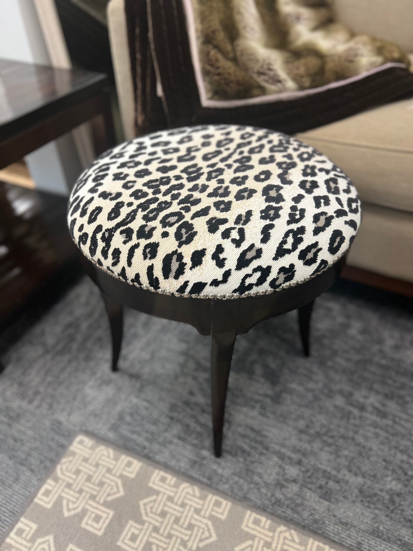Leopard Print Stool