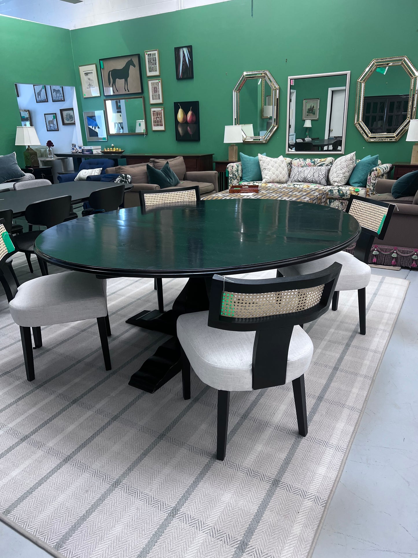Pedestal Hickory Dining Table
