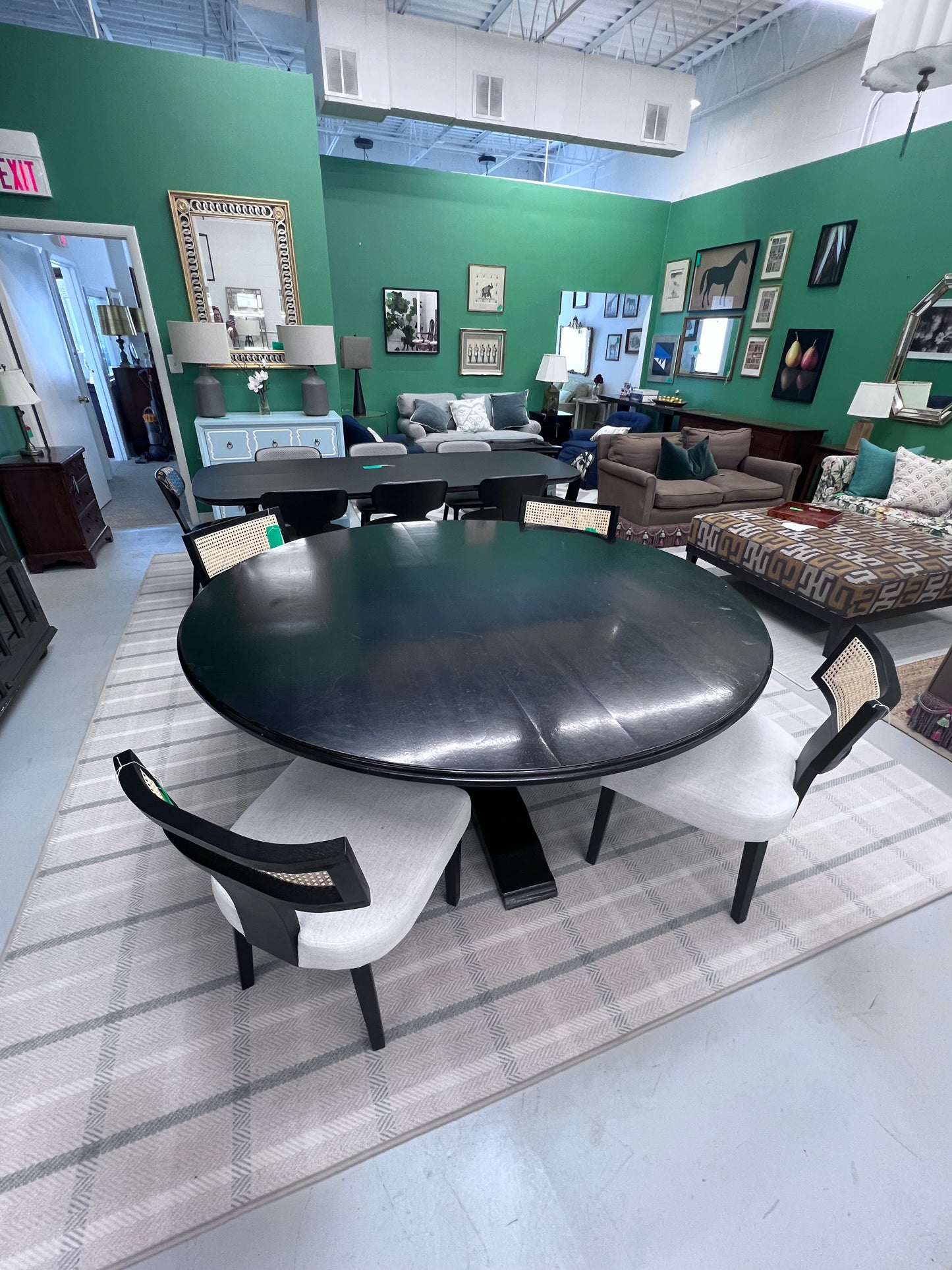 Pedestal Hickory Dining Table