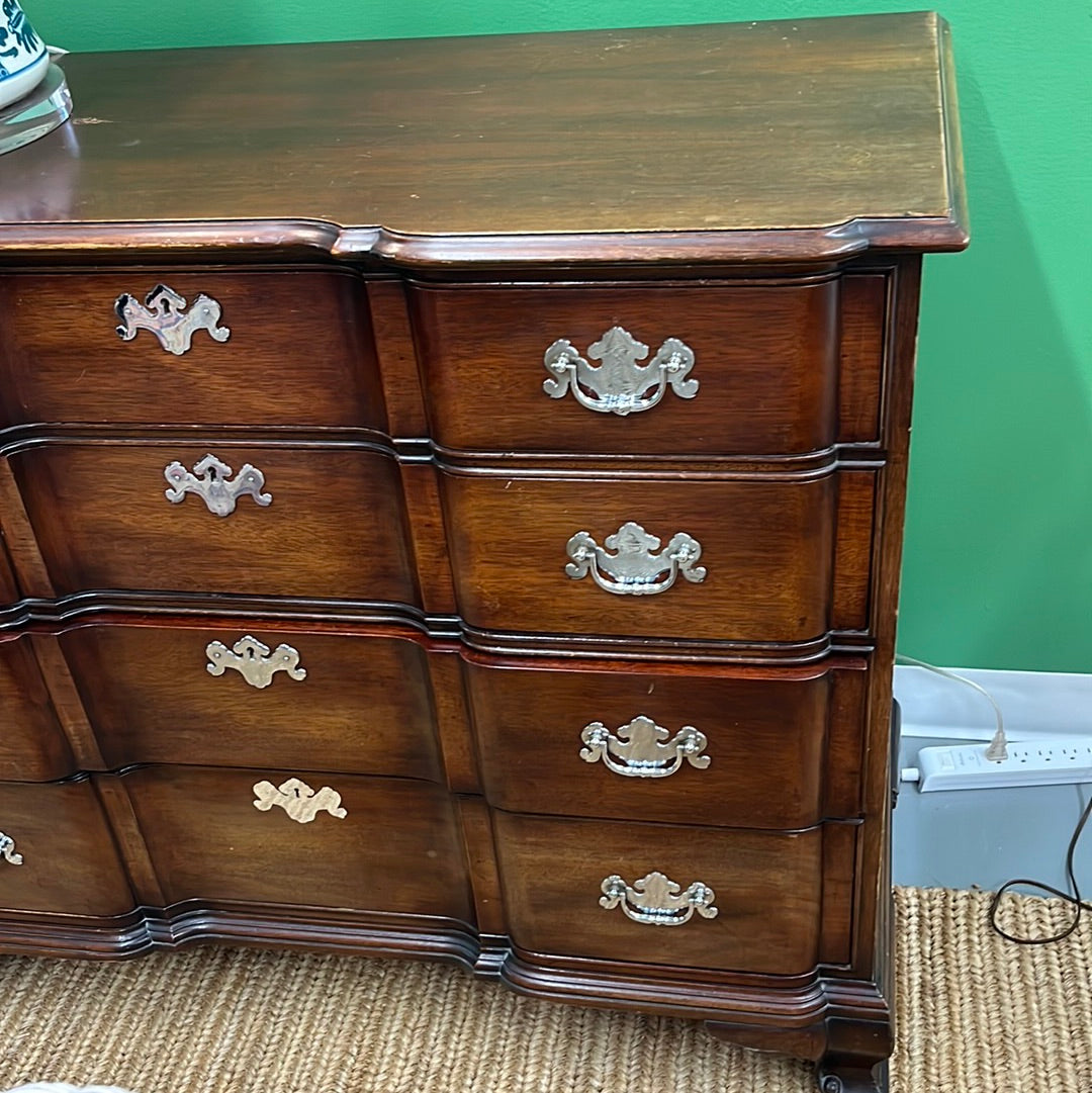 Wooden Dresser with Silver Pulls