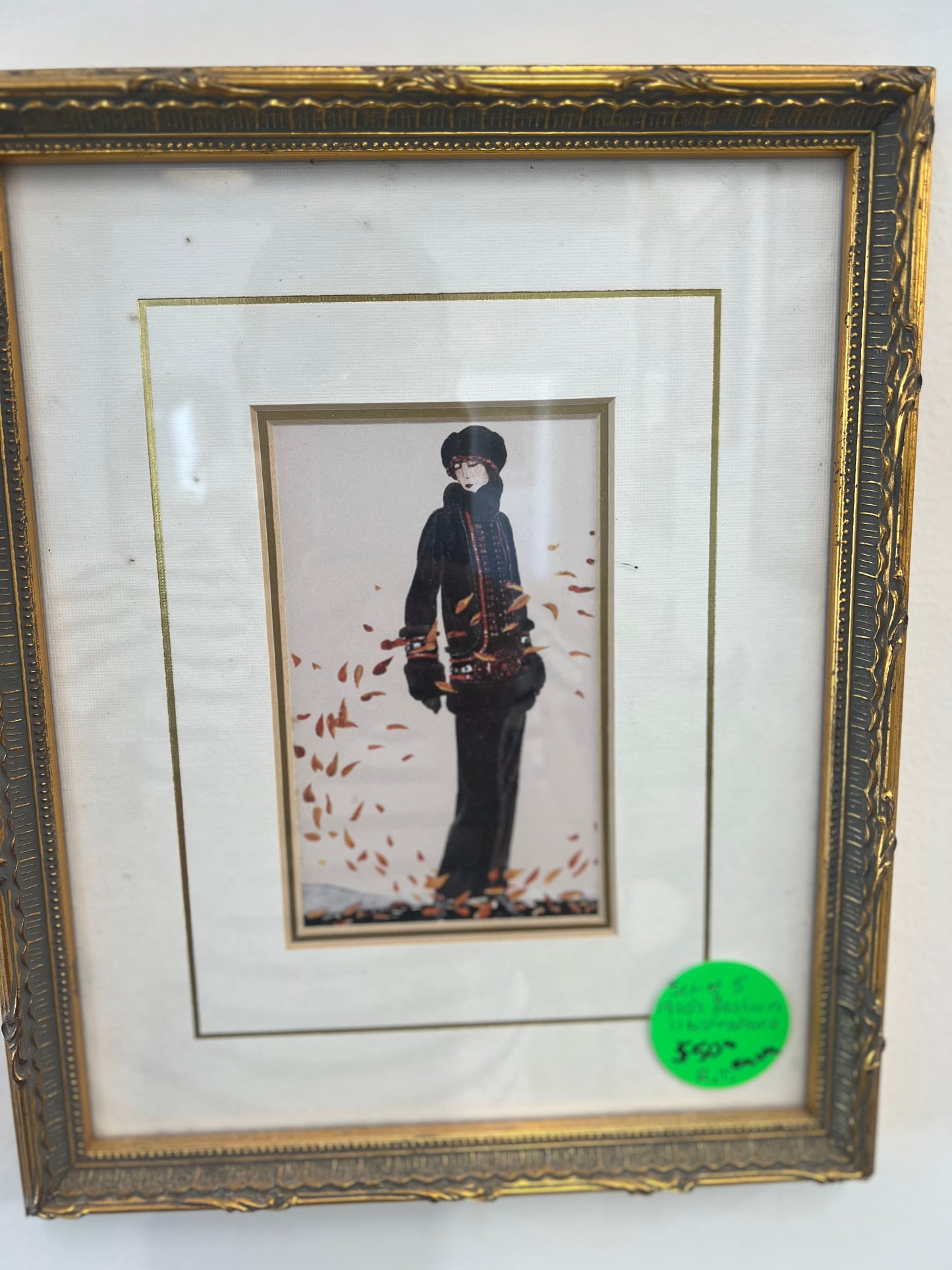 Framed 1920’s Fashion Illistration
