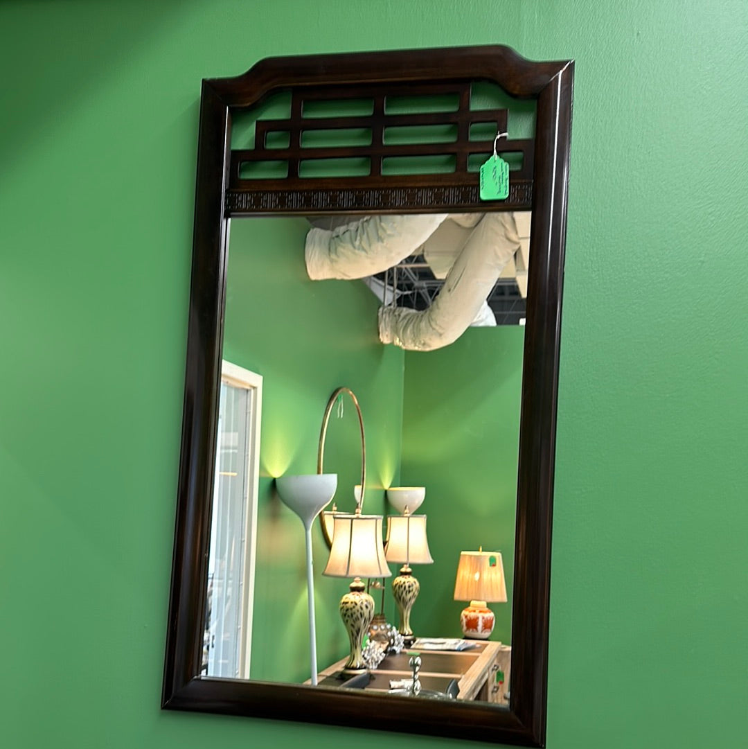 Asian Wood Framed Mirror