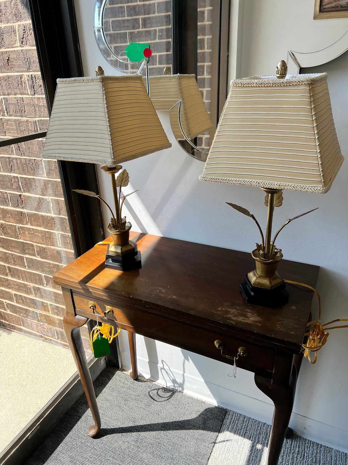 Brushed Gold Potted Plant Lamp