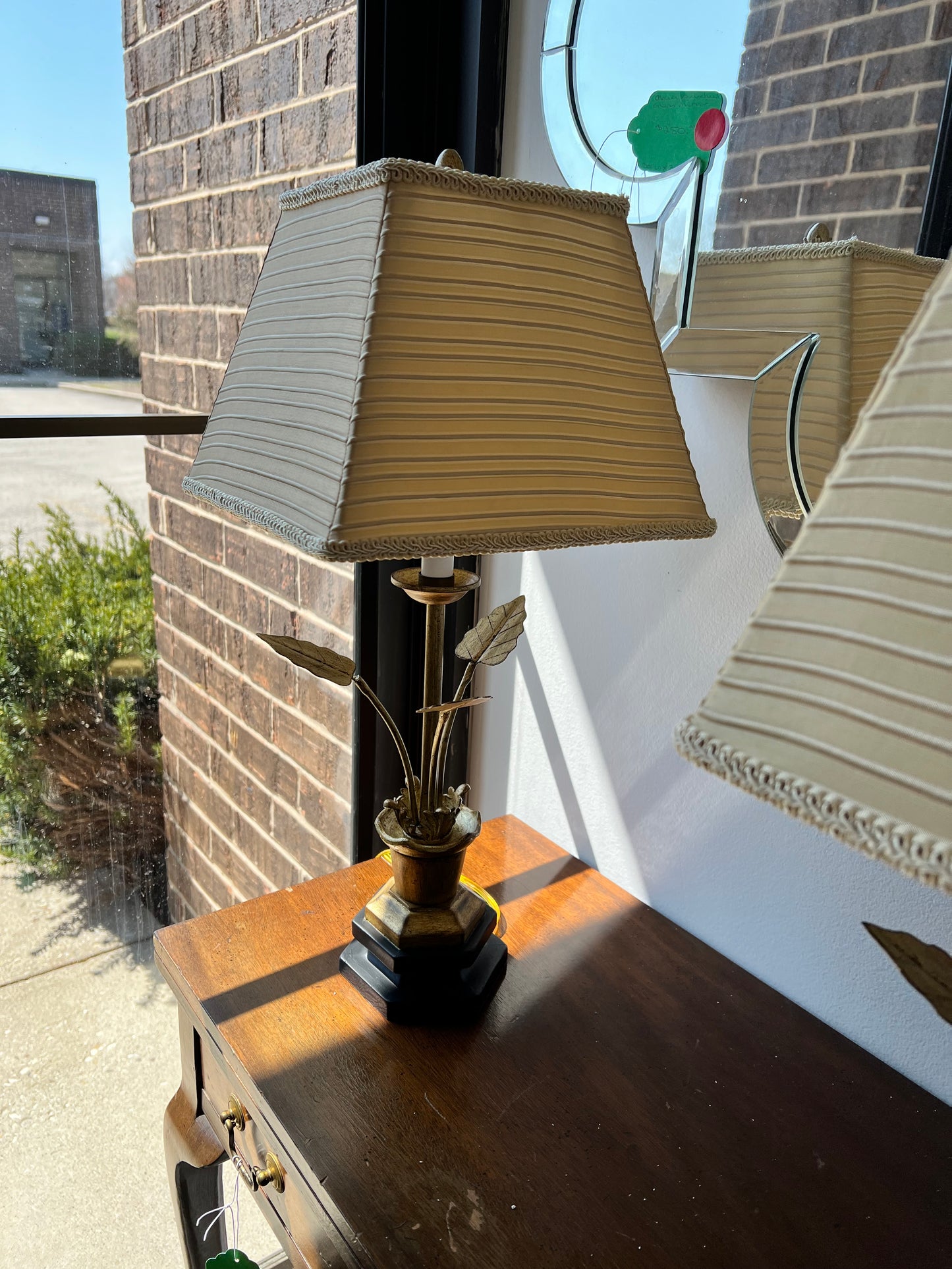 Brushed Gold Potted Plant Lamp