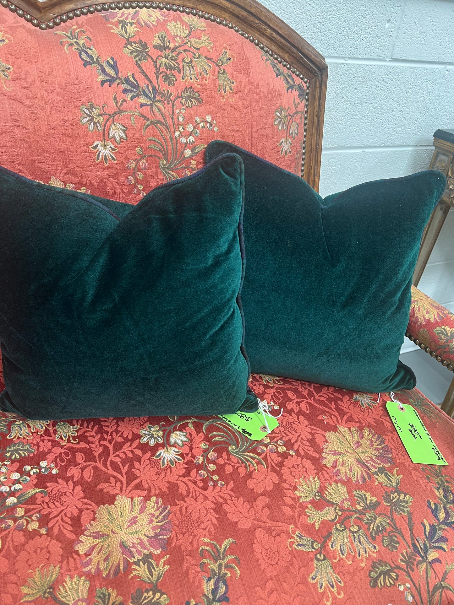 Dark Green Velvet Pillow
