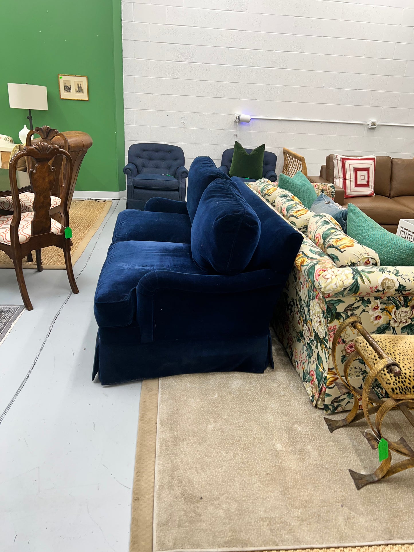 Blue Velvet Loveseat