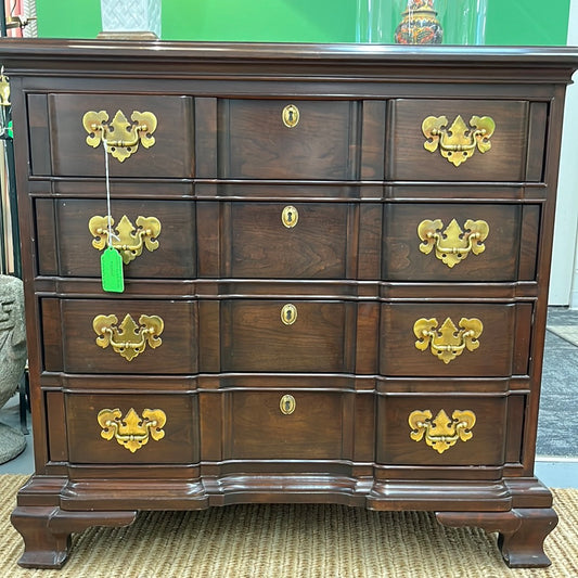 Wooden Dresser with Gold Pulls