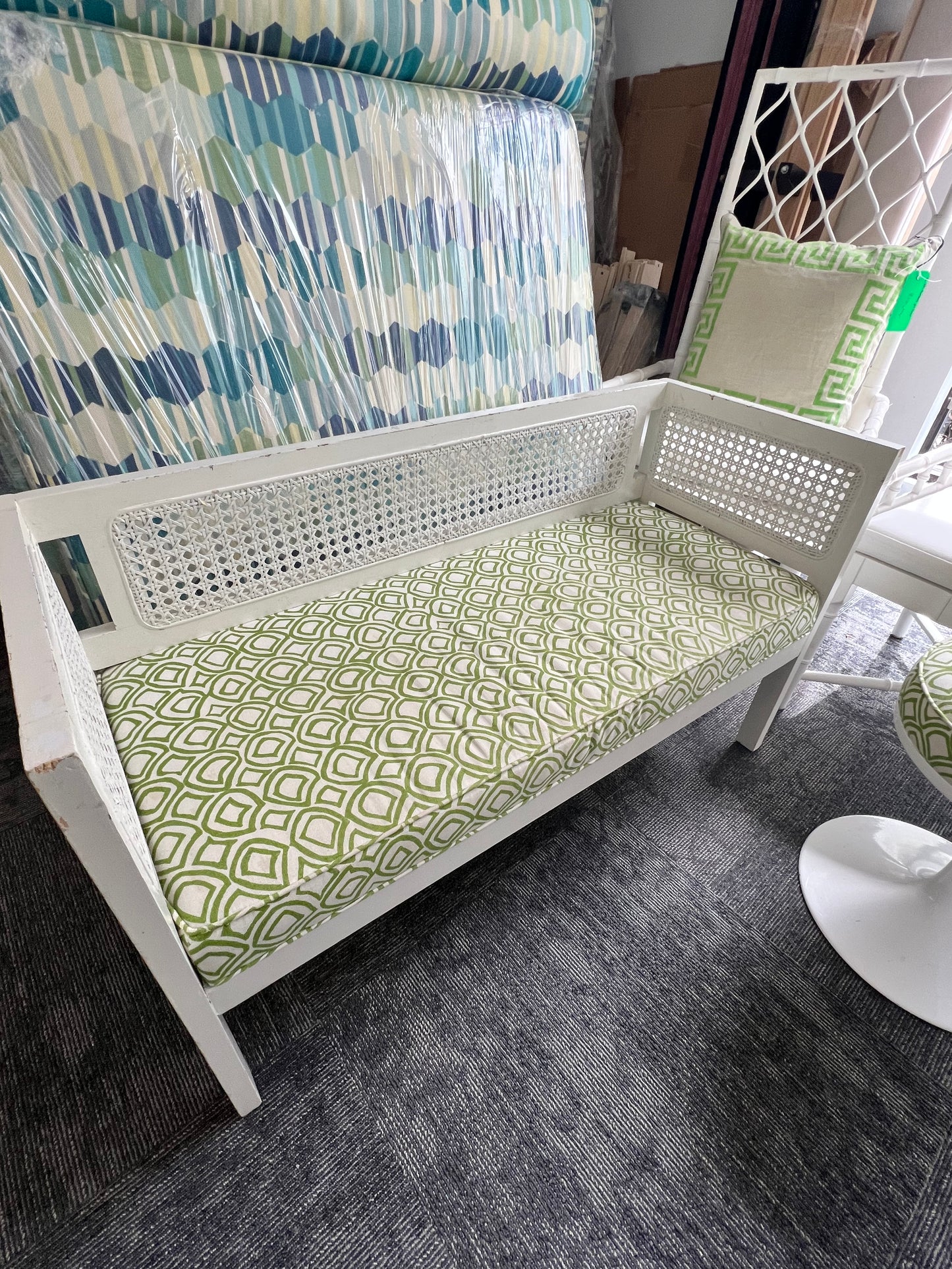 Ruthie Sommers Cane Back Bench With Cushion