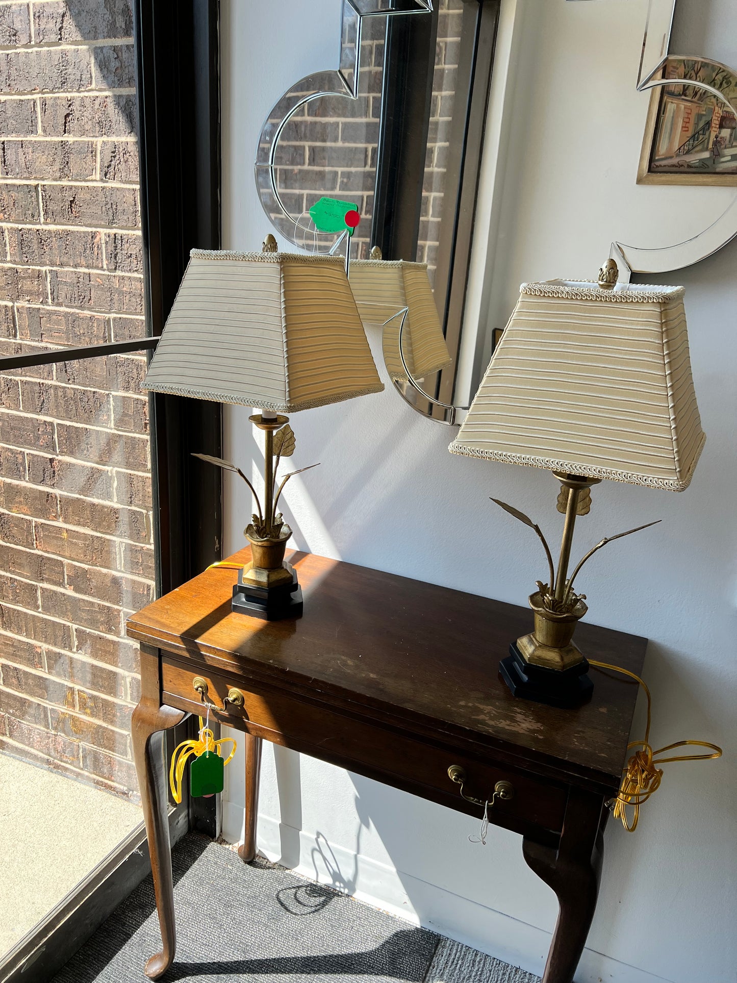 Brushed Gold Potted Plant Lamp
