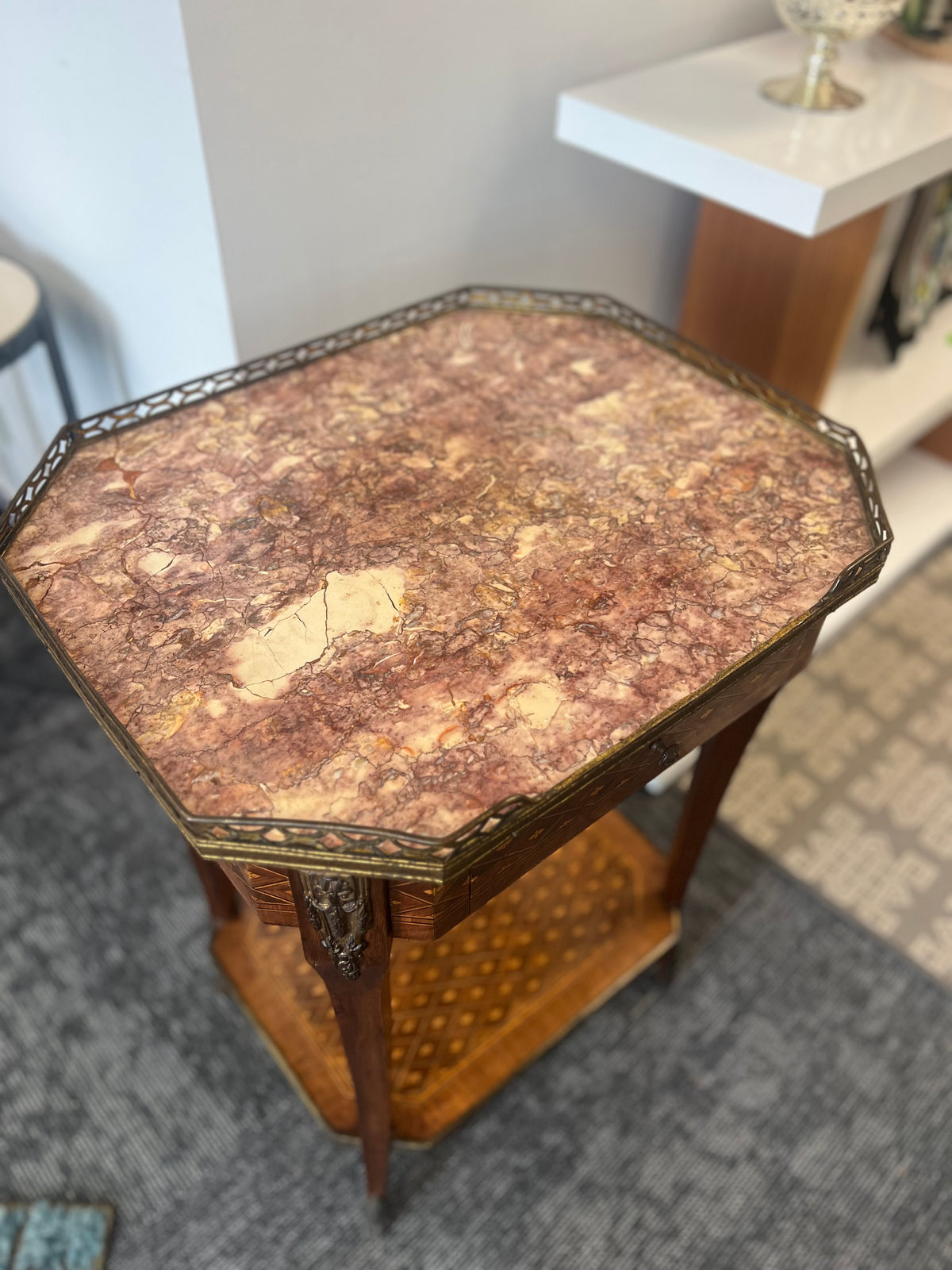 Marble Top French Louis XVI Occasional Table