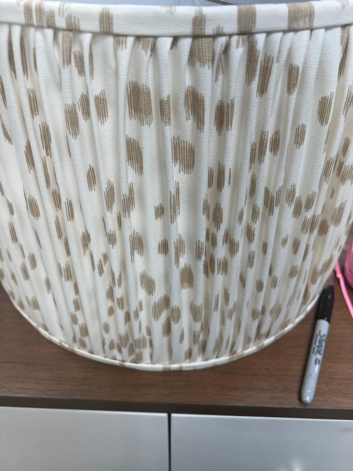 Tan Snow Leopard Print Lamp Shade
