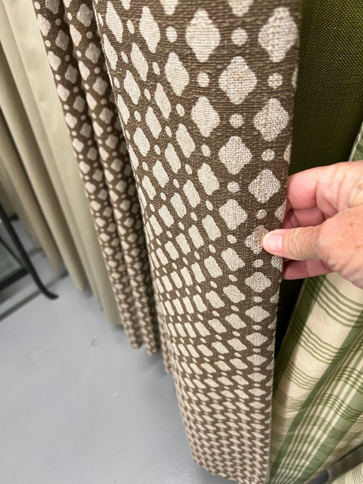 Brown & Cream Curtain Panels