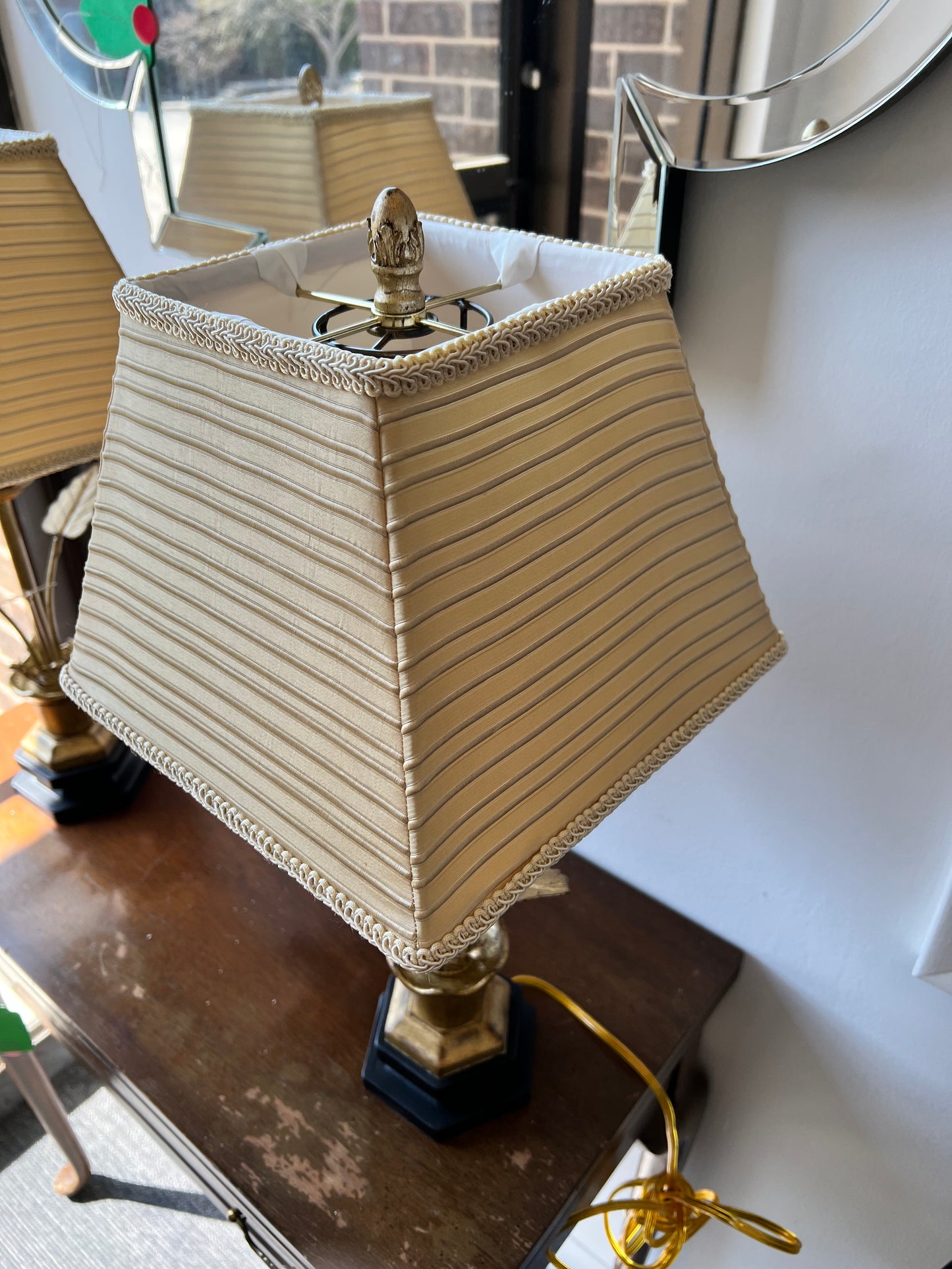 Brushed Gold Potted Plant Lamp