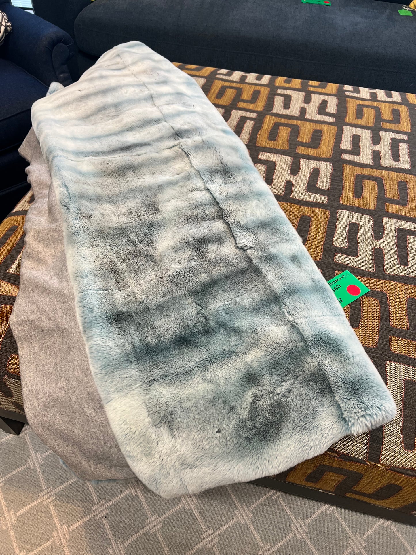 Blue Faux Fur Blanket