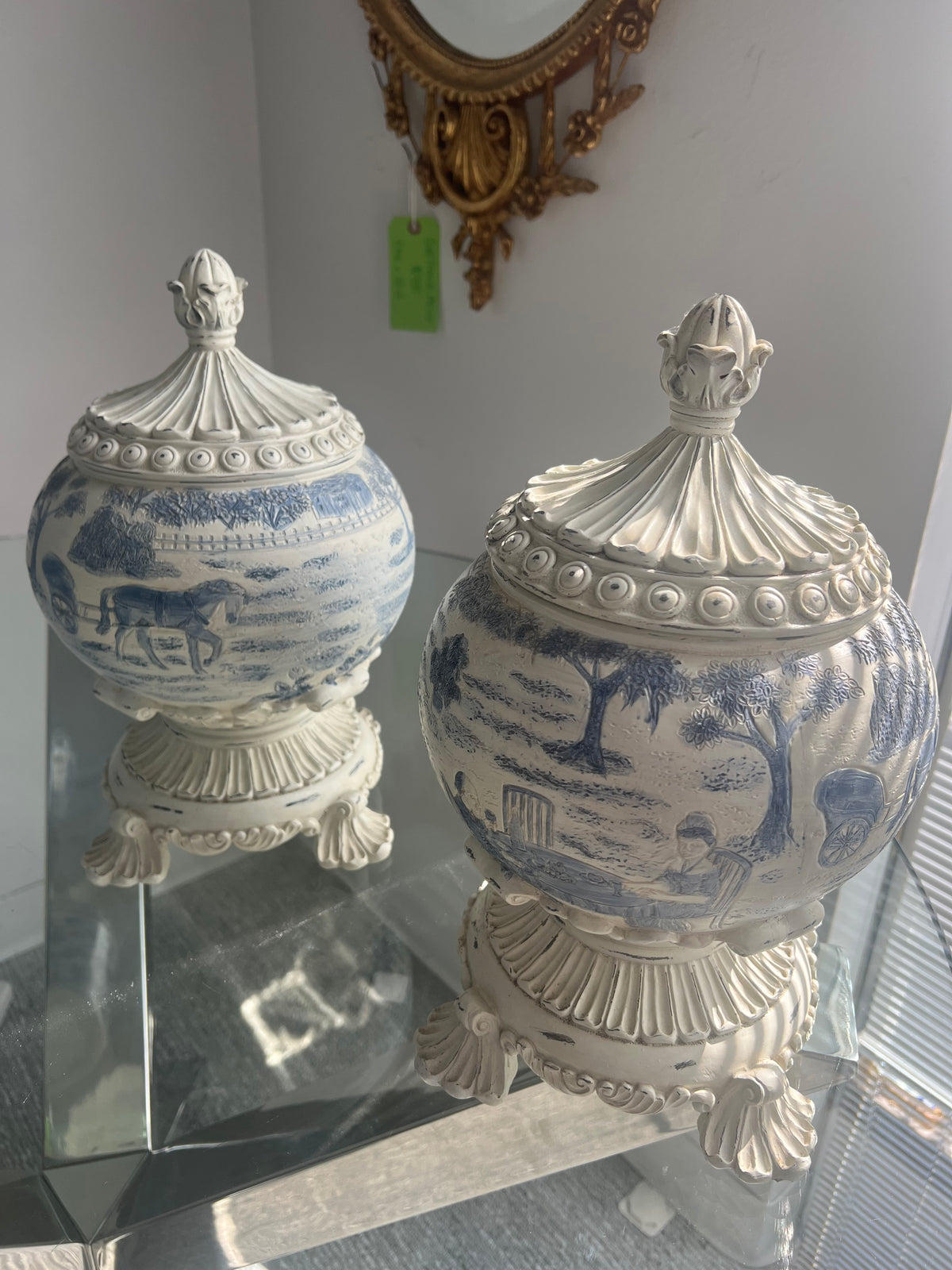 Blue And White Chinoiserie Jar