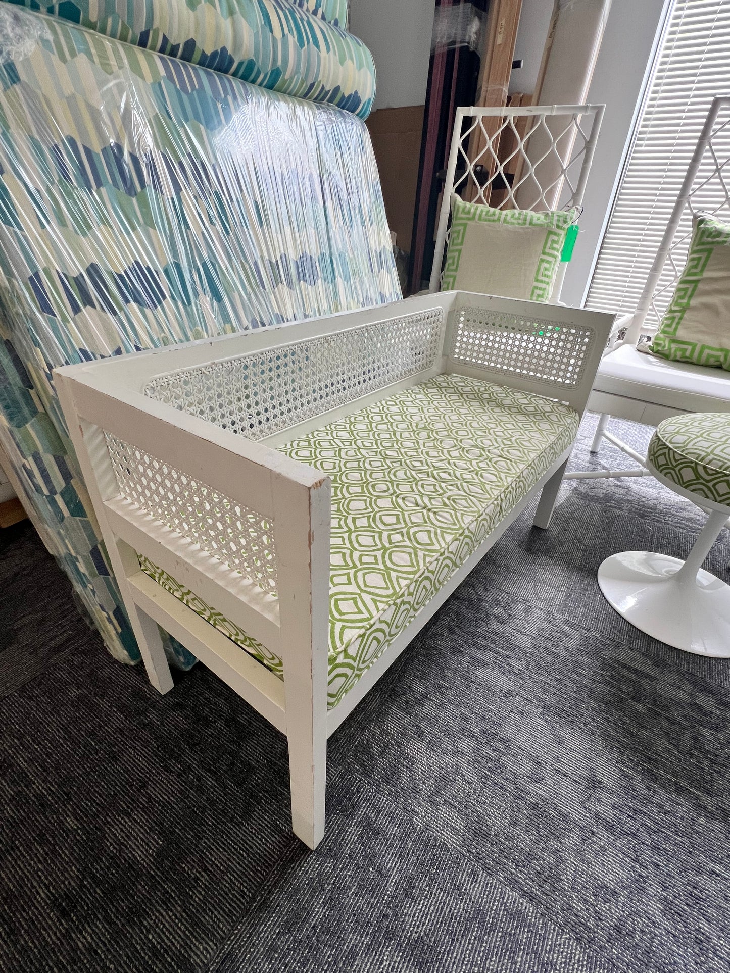 Ruthie Sommers Cane Back Bench With Cushion