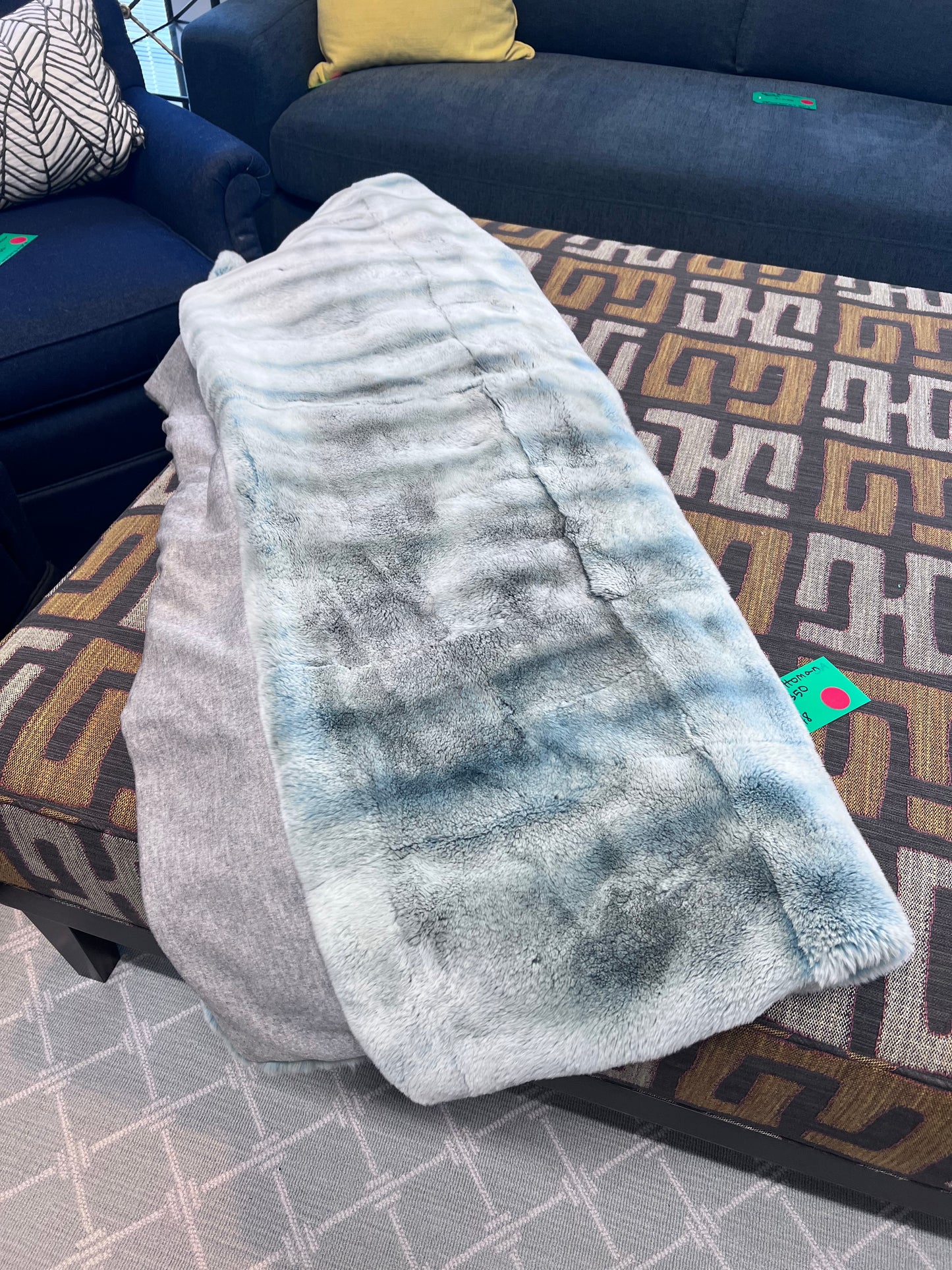 Blue Faux Fur Blanket
