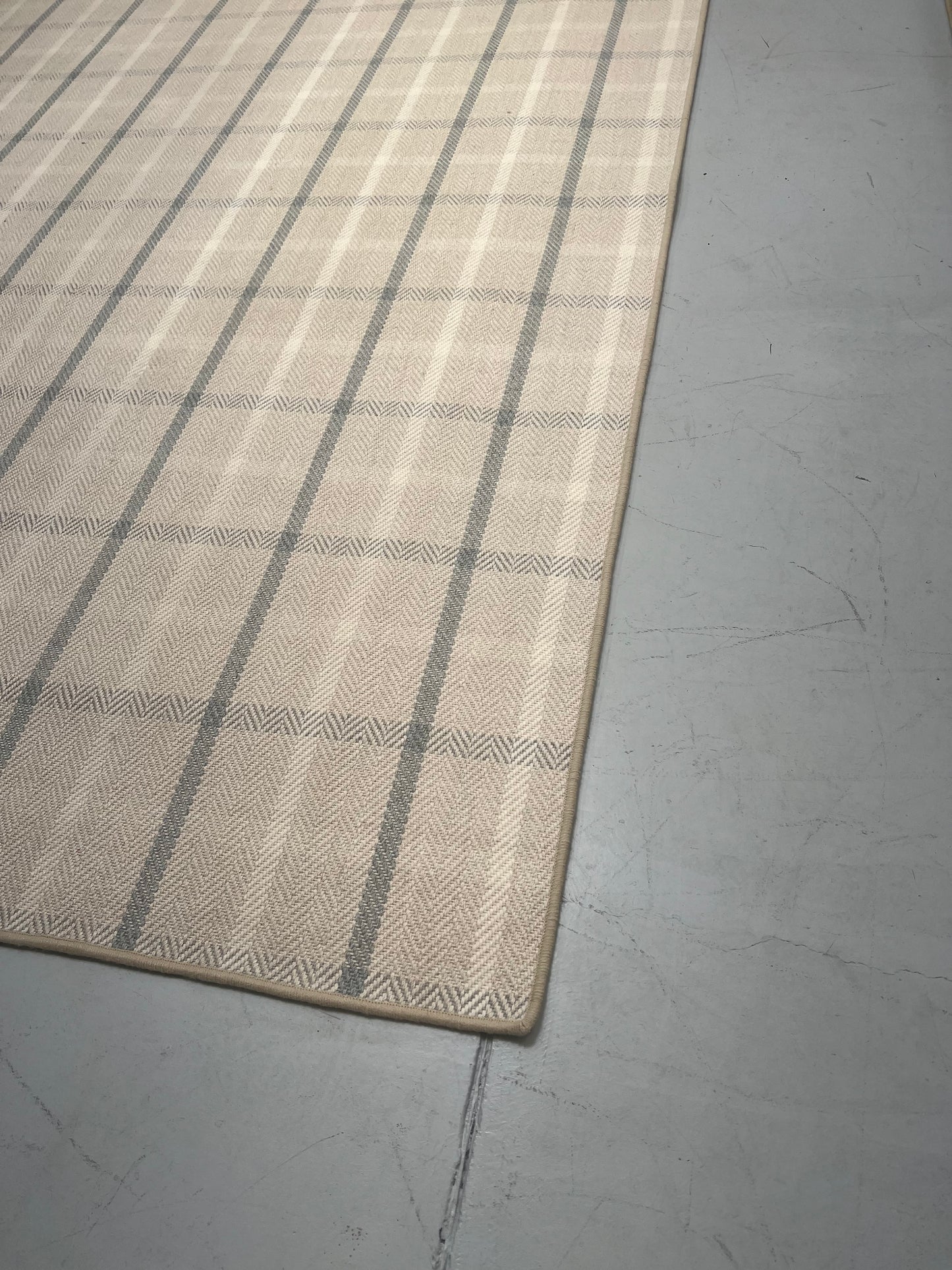 Blue And Ivory Plaid Rug