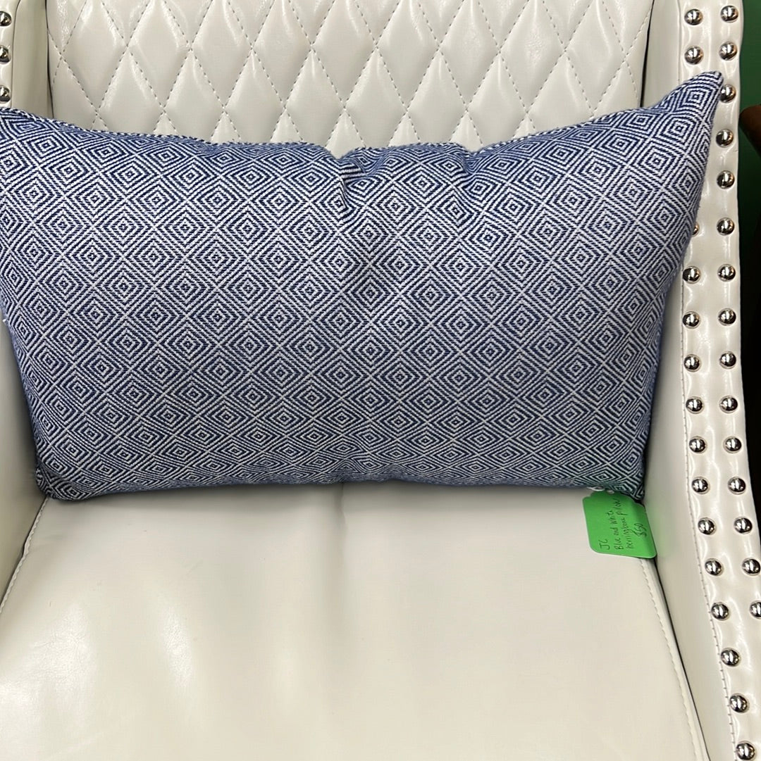 Blue and White Herringbone Pillows