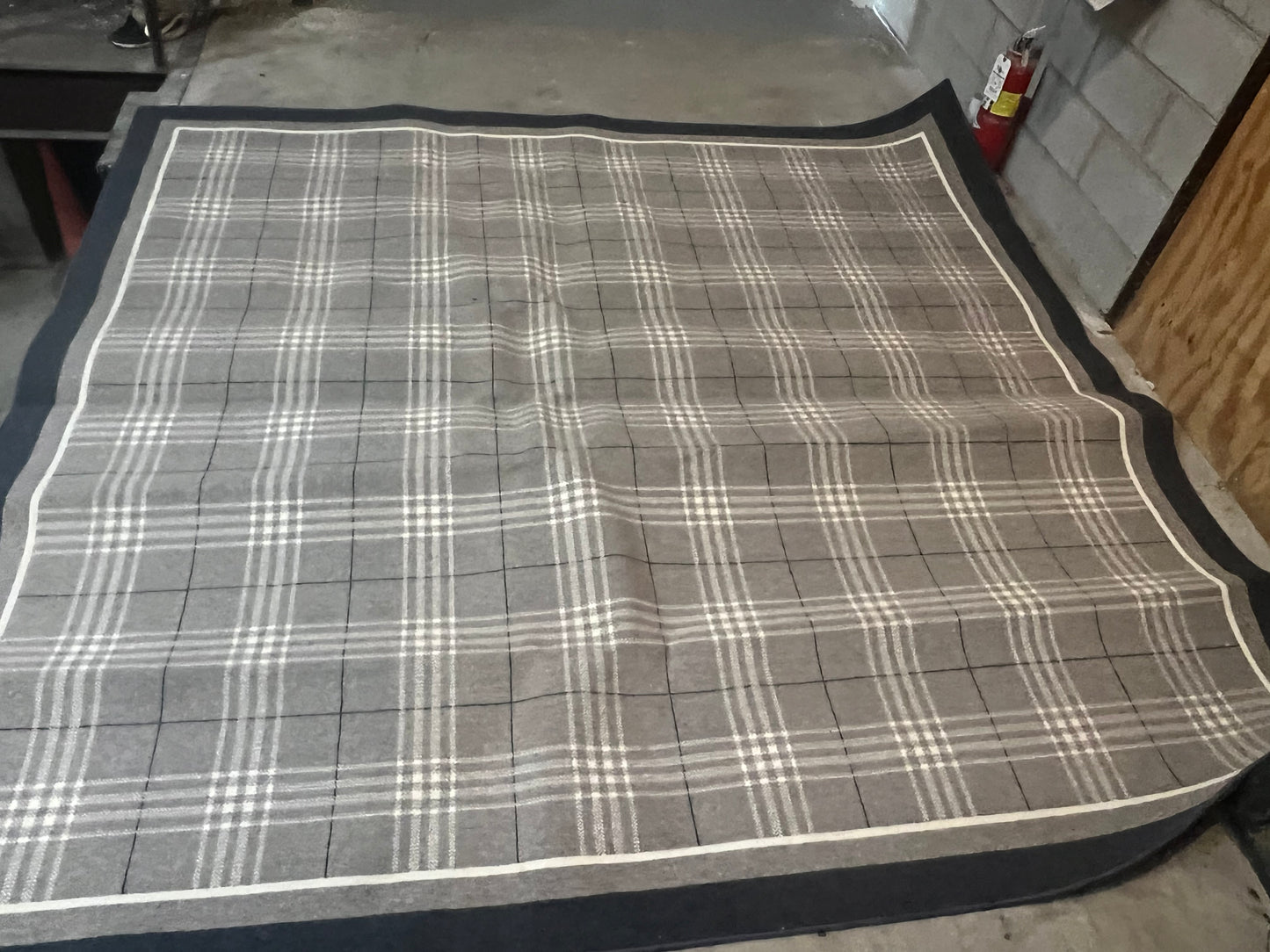 Stark Blue & Gray Plaid Rug