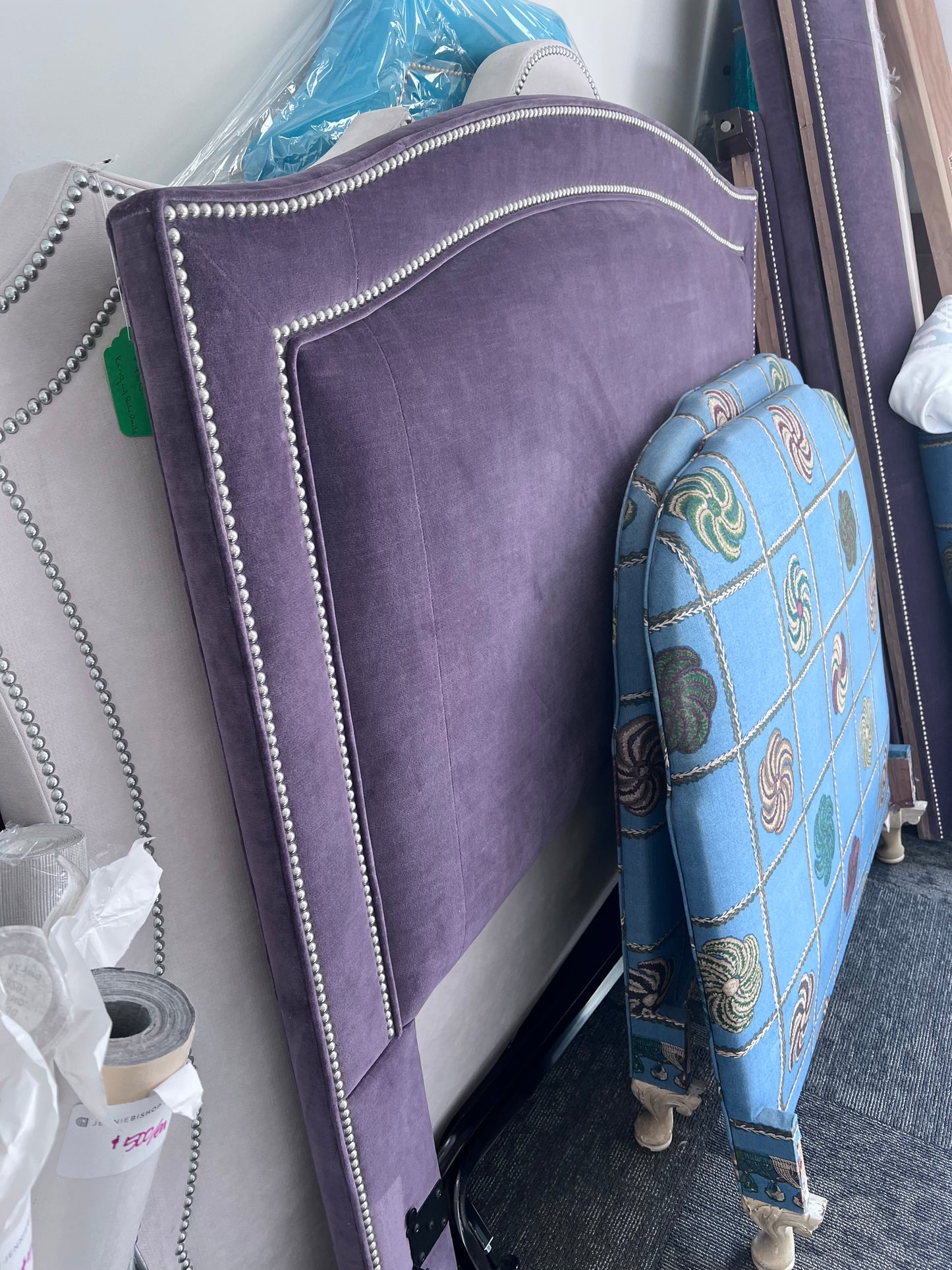 Purple Velvet Queen Bed