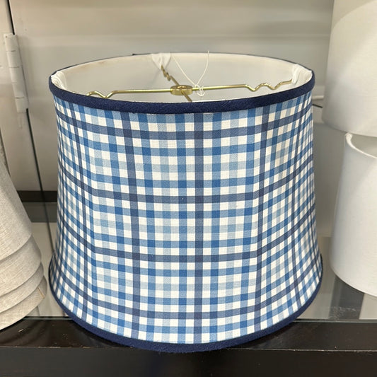 Blue and White Gingham Lampshade