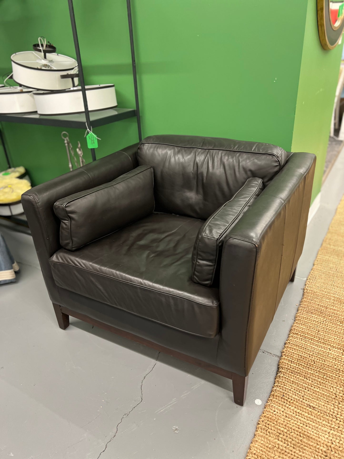 Leather Club Chair With Ottoman