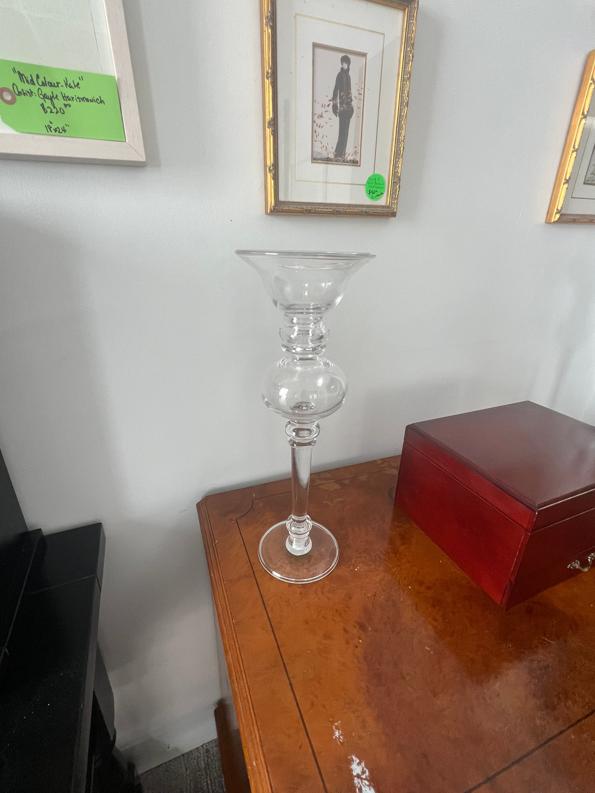 Glass Tall Candle Holder