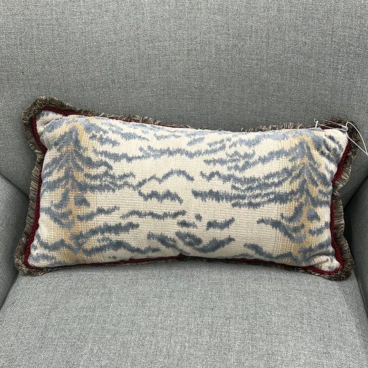 Blue Zebra Print Rectangular Pillow