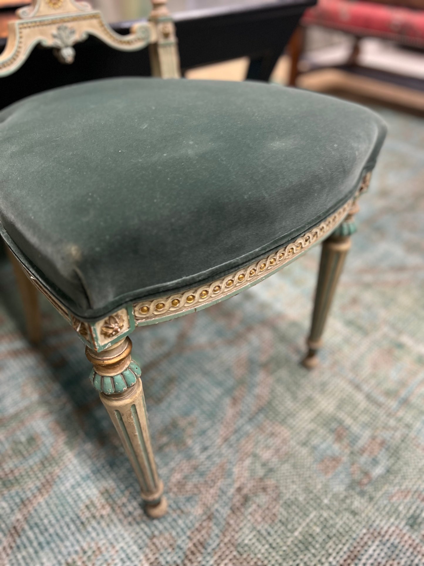19th Century Louis Chair On Blue Velvet