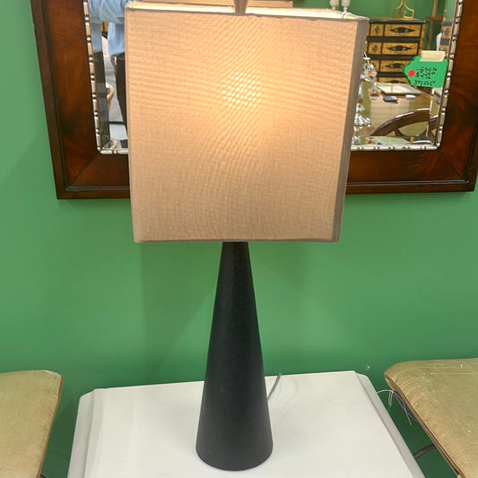 Lamp with Dimpled Black Metal Base