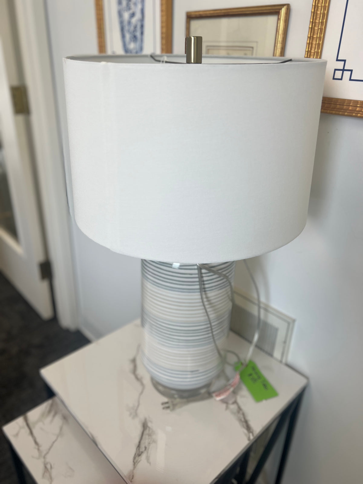Blue & White Stripes Lamp
