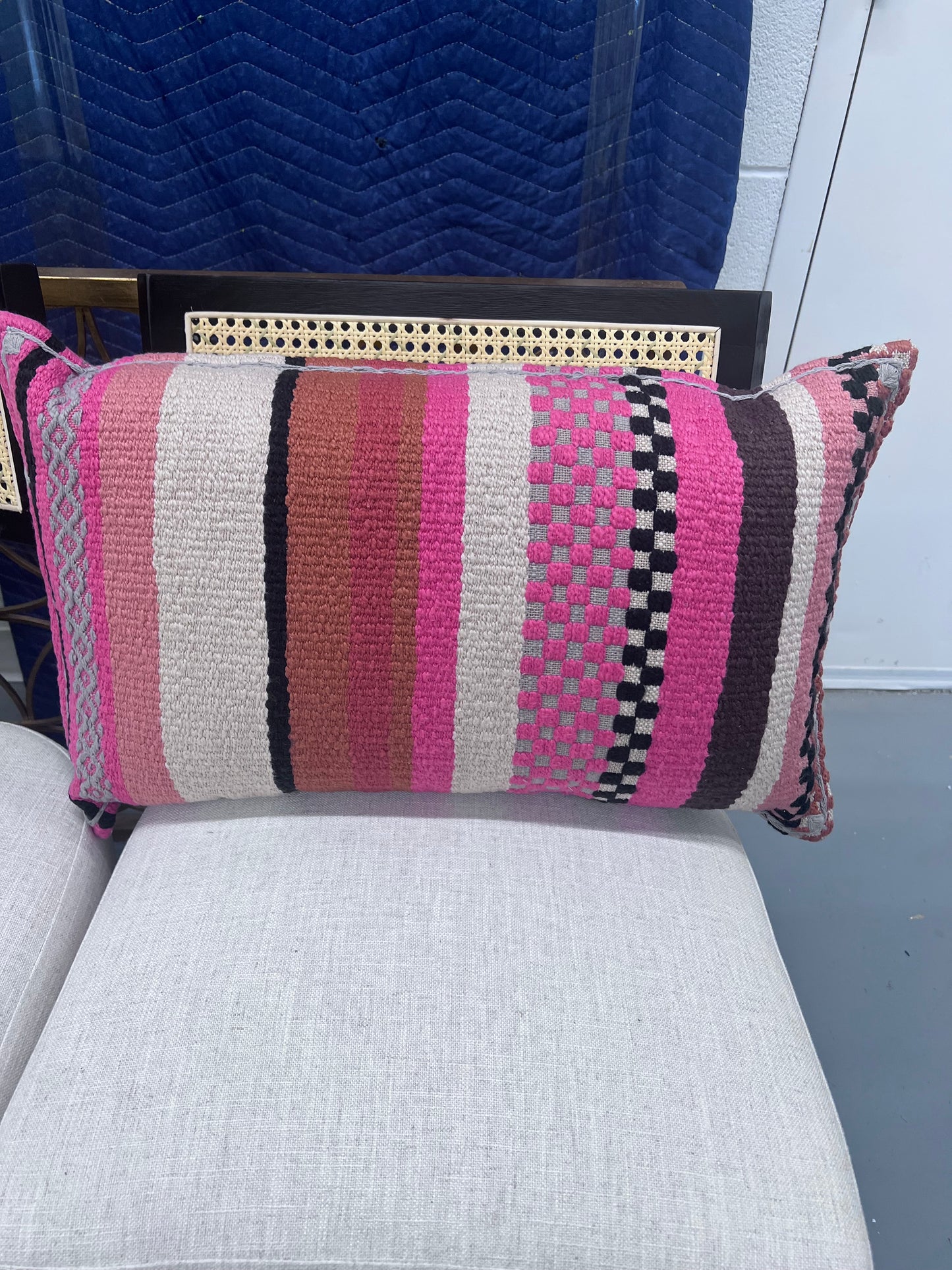 Pink And Black Rectangular Pillow