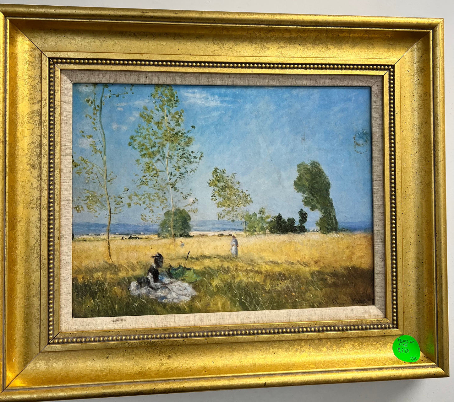 Oil Of Picnic In Field
