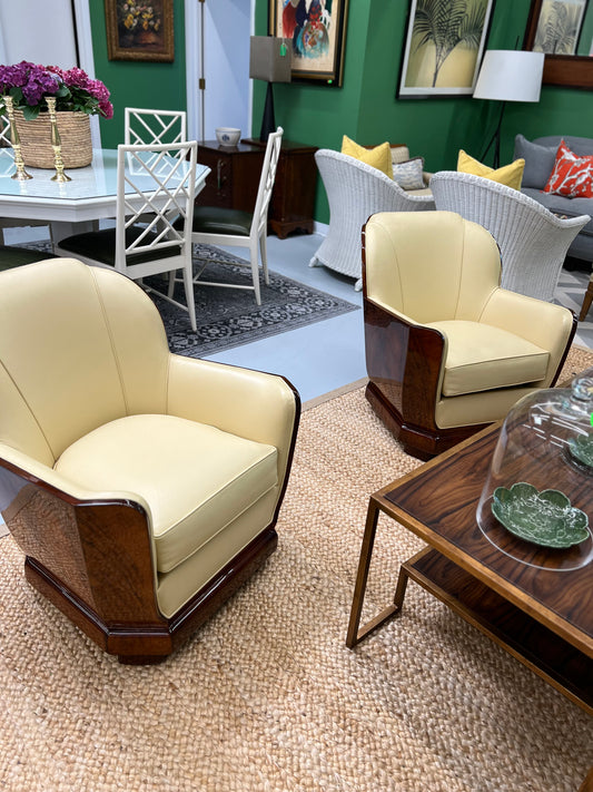 Art Deco Leather Chairs