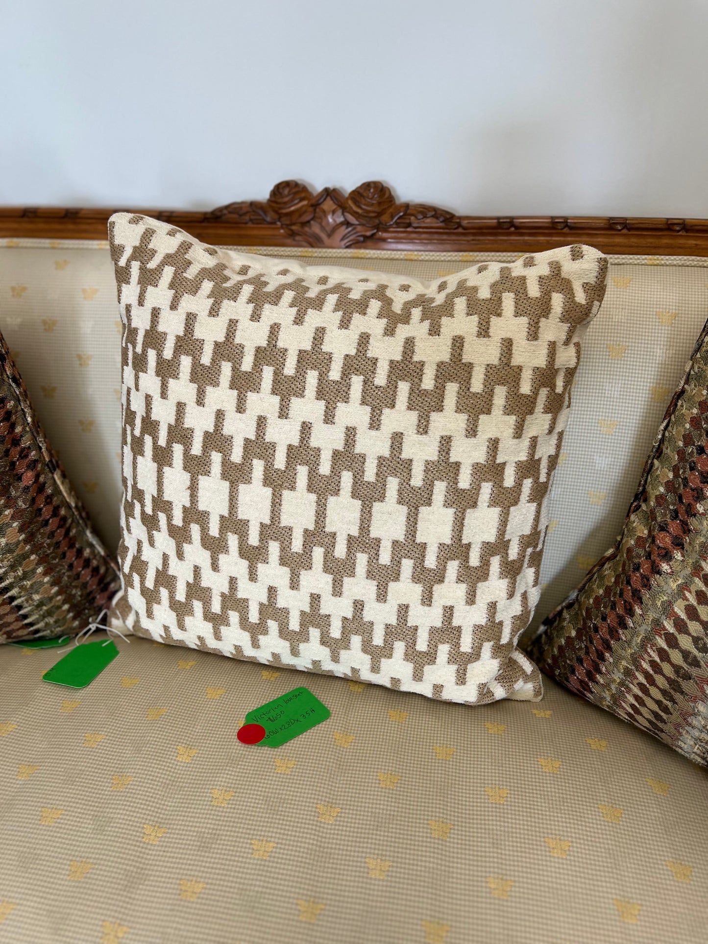 Ivory And Tan Accent Pillow