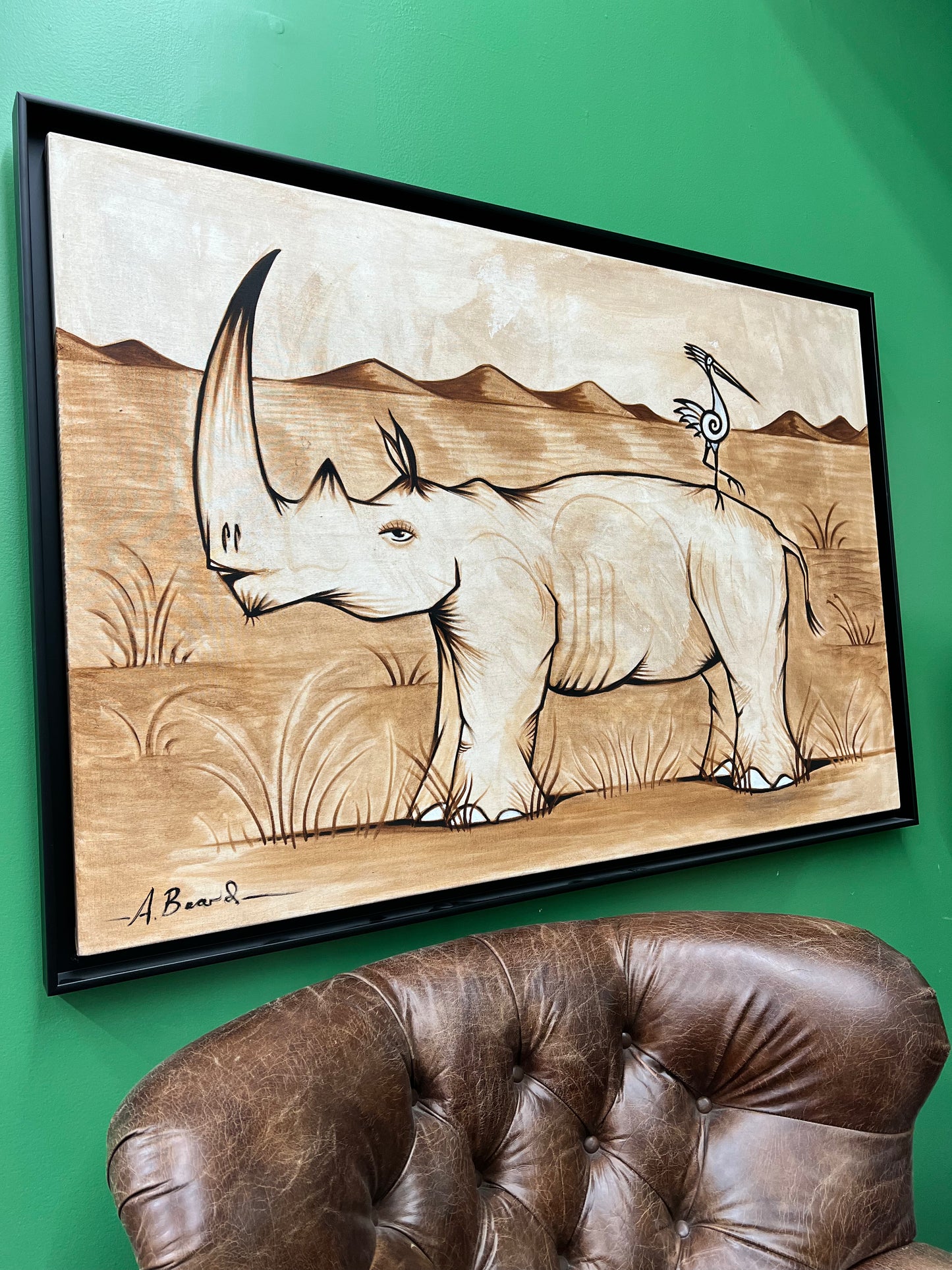 Rhino Canvas By A. Beard