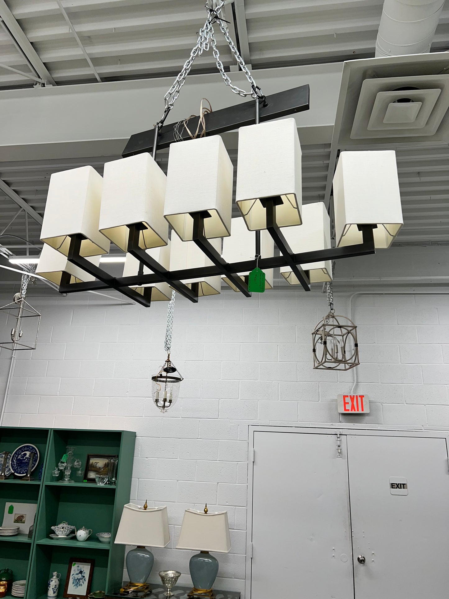 Bronze Ten Light Chandelier