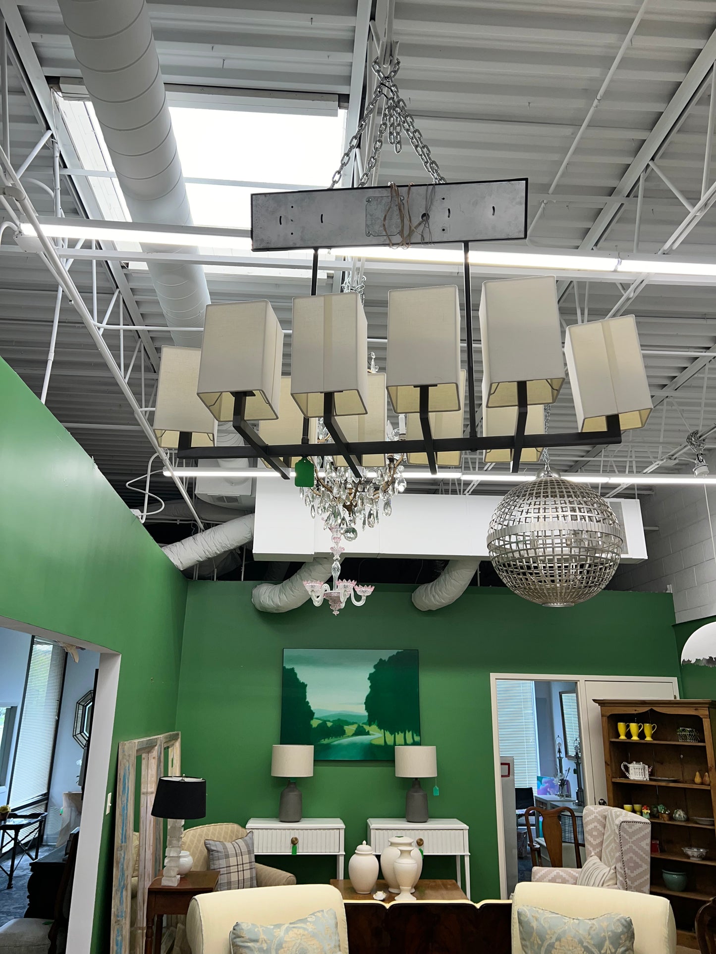 Bronze Ten Light Chandelier