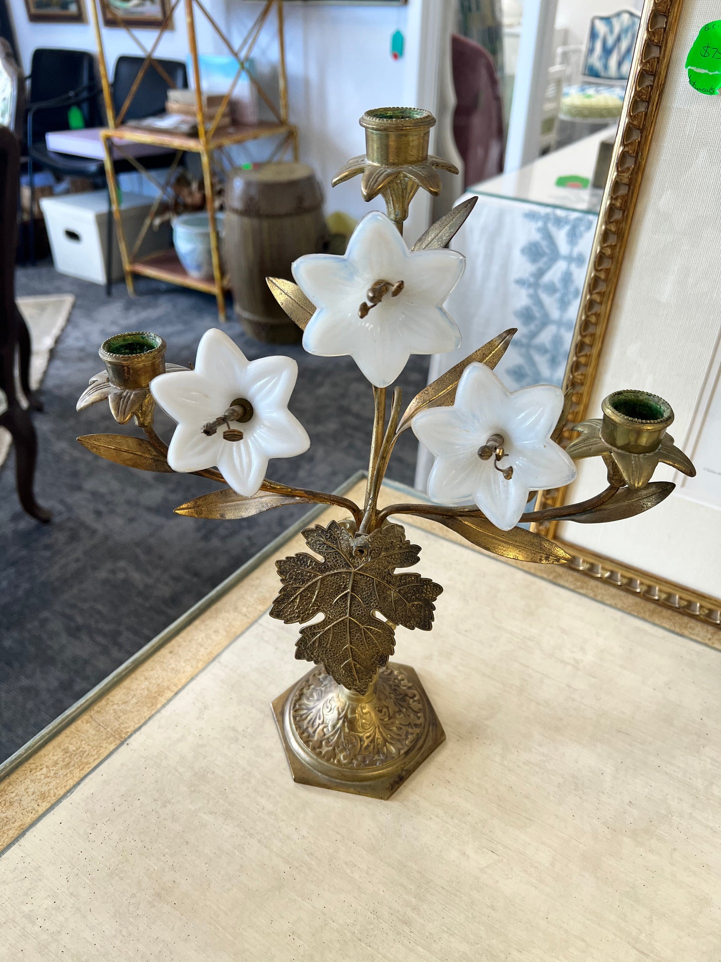 Brass Three Candle Candelabra