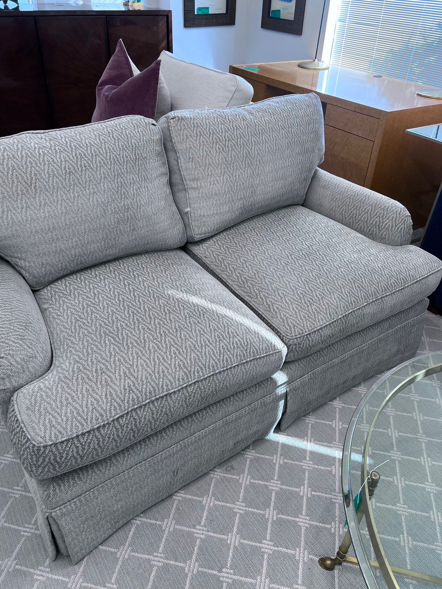 Blue And White Chevron Loveseat