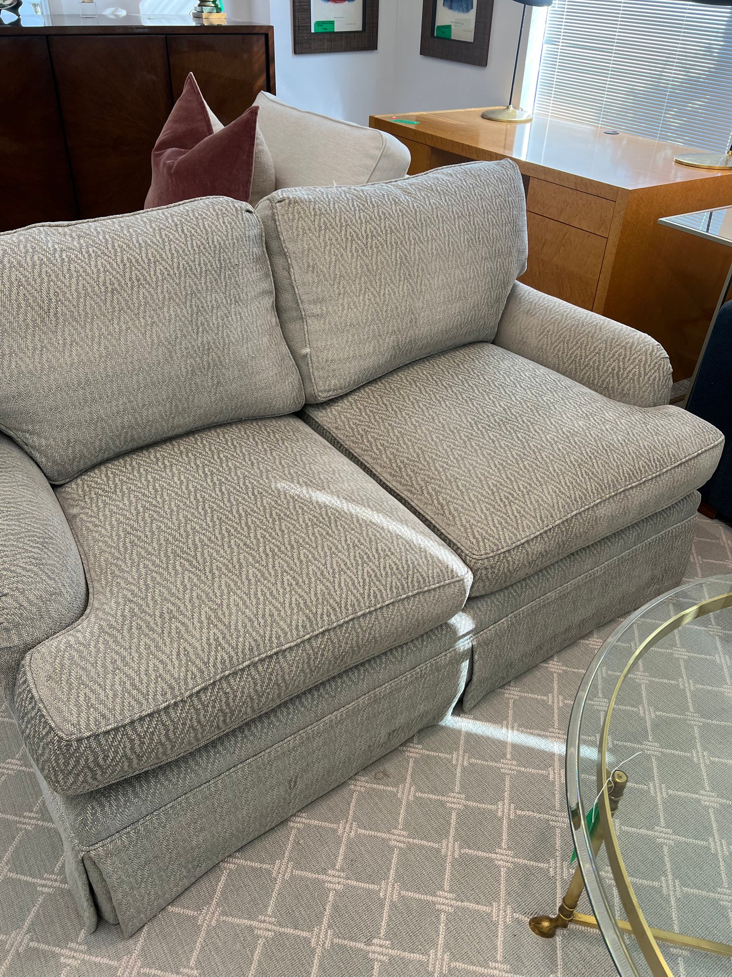 Blue And White Chevron Loveseat