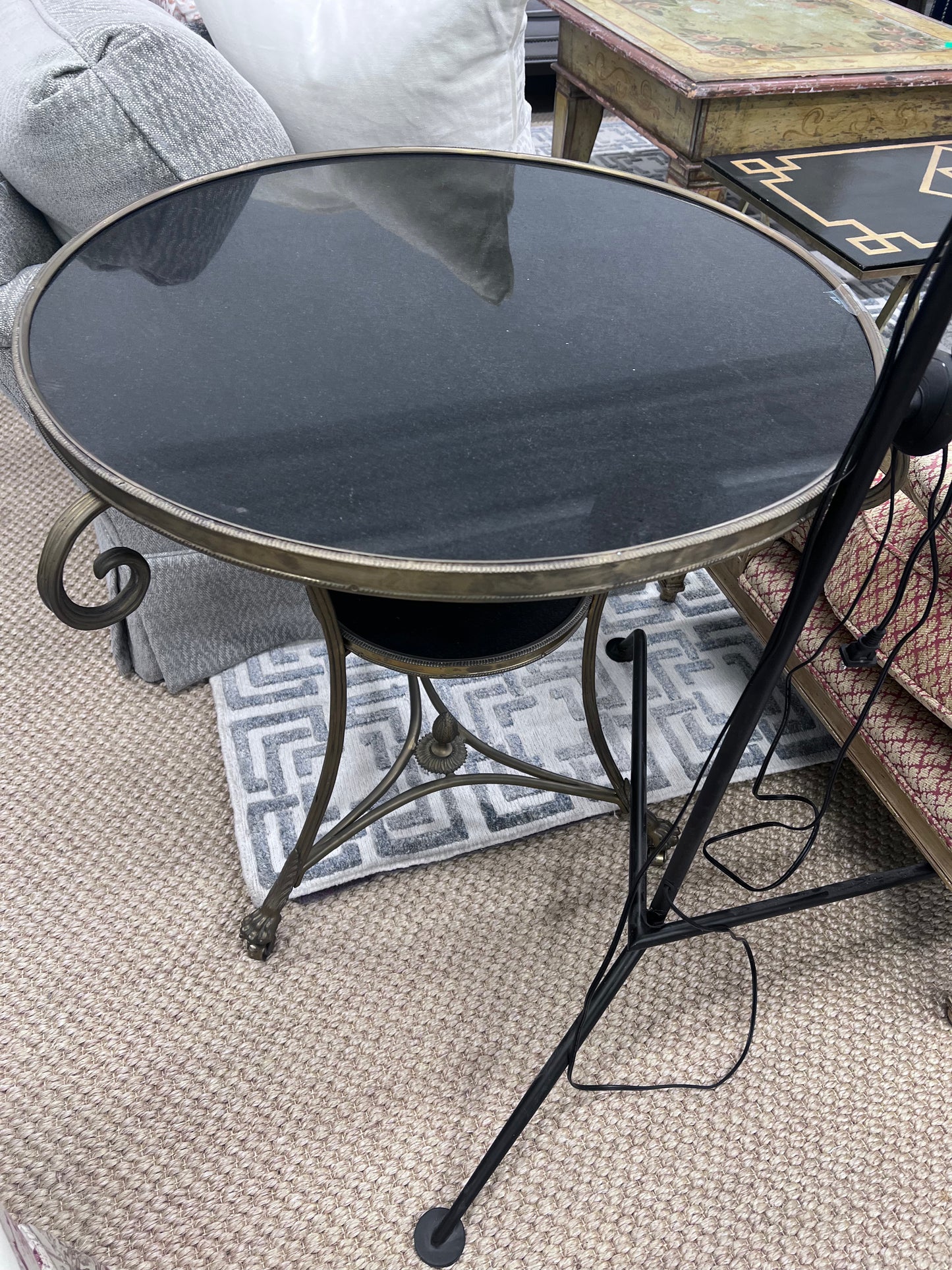 Claw Foot And Granite Top Side Table