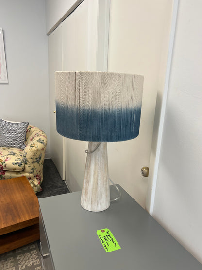 Bleached Wood Lamp With Rope Shade