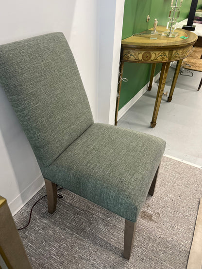 Ethan Allen Upholstered Green End Chair