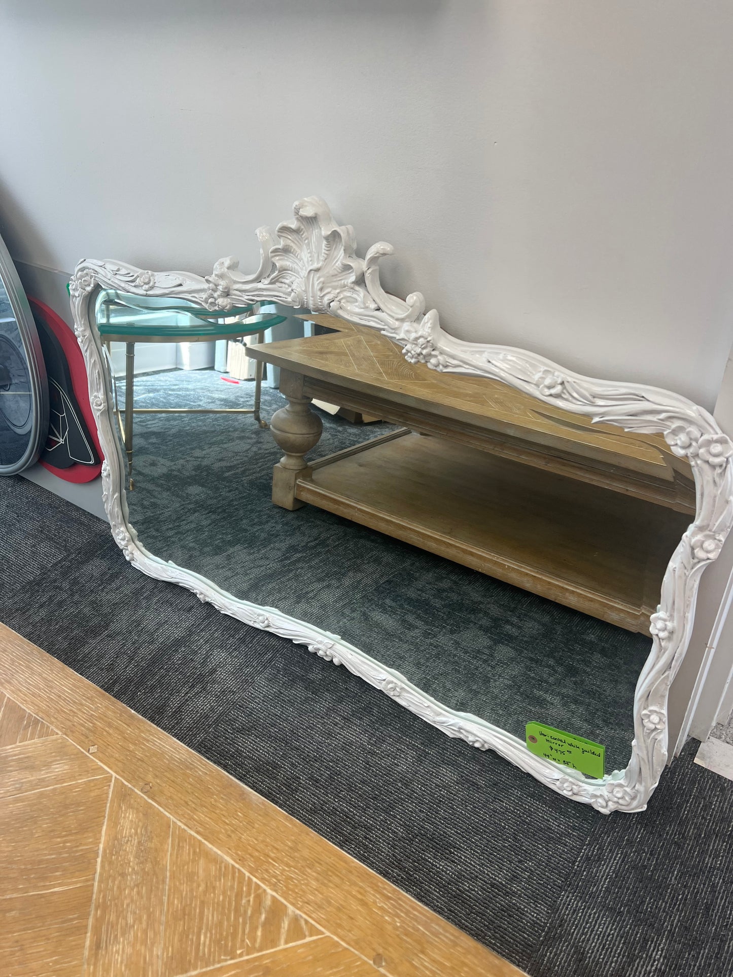 White Horizontal Lacquered Mirror
