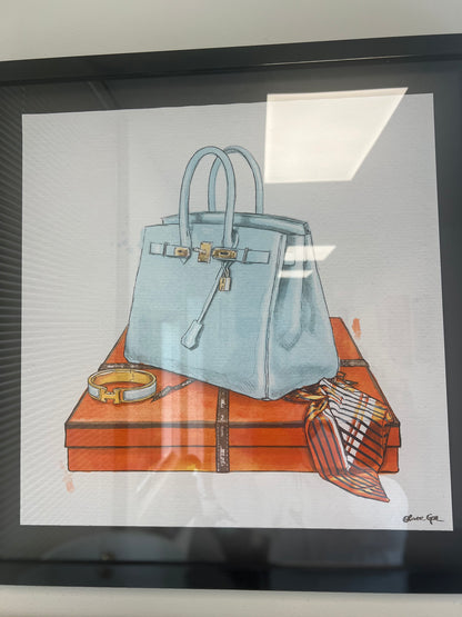 Framed Hermes Watercolor